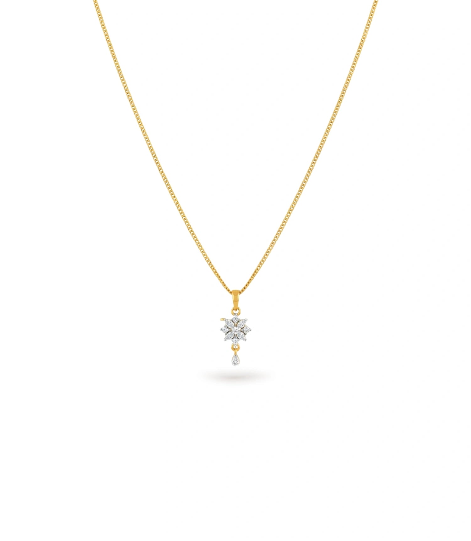 Gold Plated Office Wear CZ Chain & Pendant