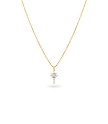Gold Plated Office Wear CZ Chain & Pendant