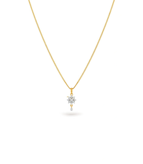 Gold Plated Office Wear CZ Chain & Pendant