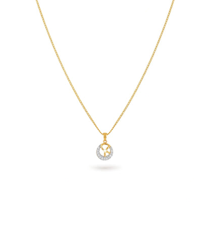Gold Plated Round CZ Chain & Pendant