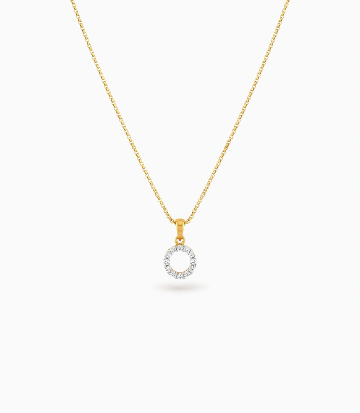 Gold Plated Circle CZ Chain & Pendant