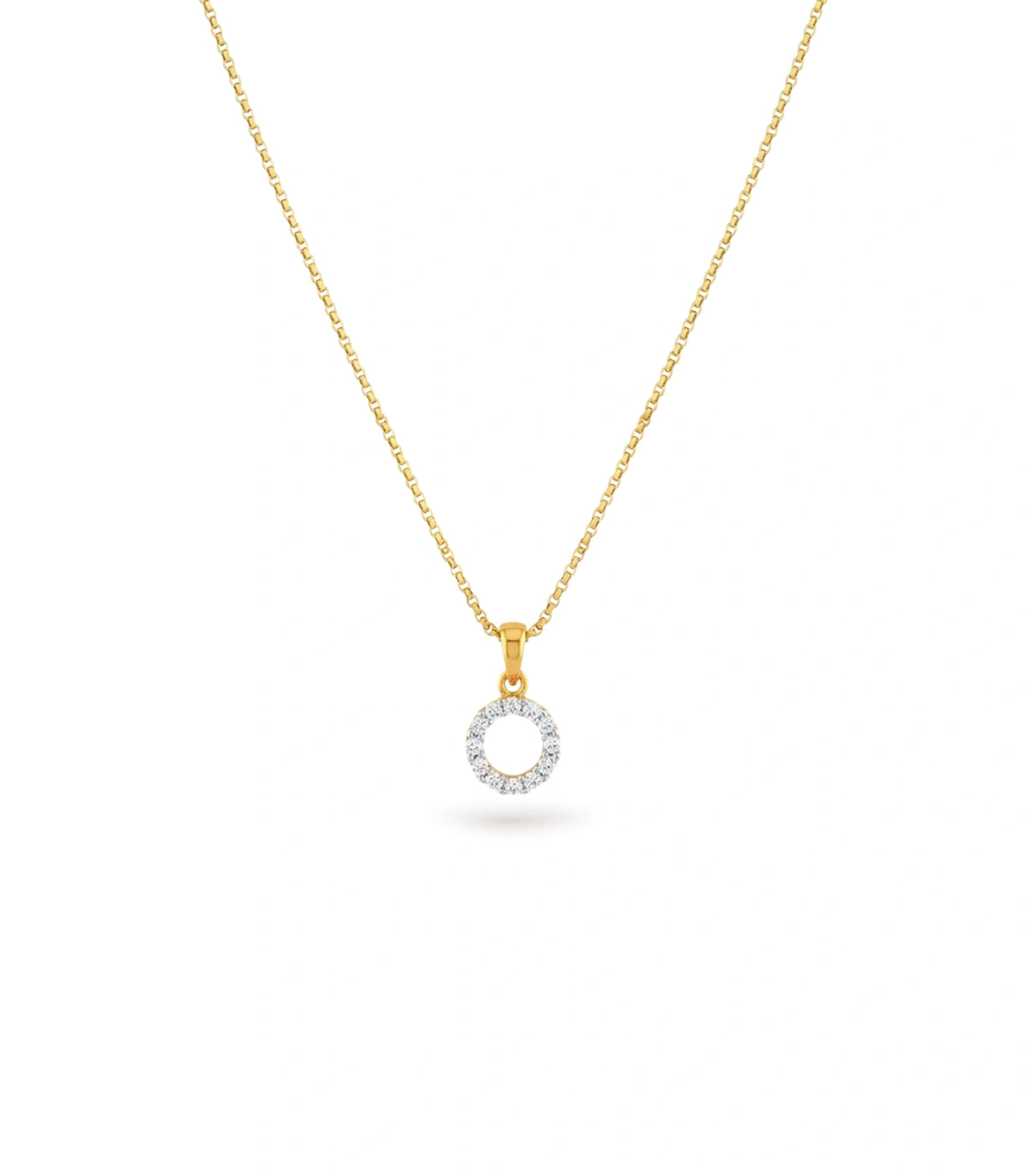 Gold Plated Circle CZ Chain & Pendant