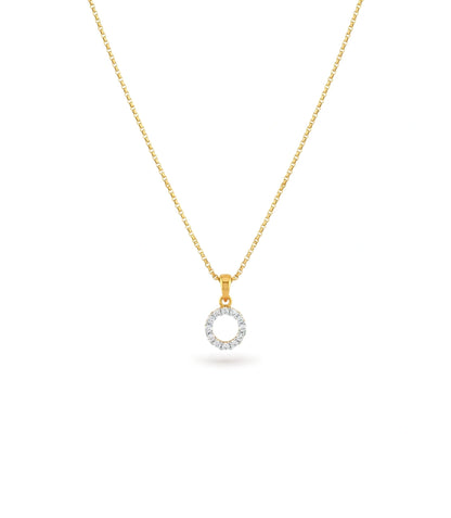 Gold Plated Circle CZ Chain & Pendant
