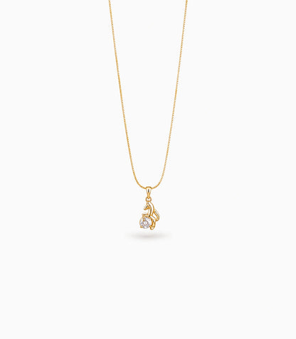 Gold Plated Jumping Fox CZ Chain & Pendant