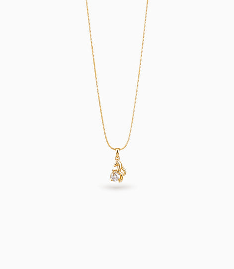 Gold Plated Jumping Fox CZ Chain & Pendant