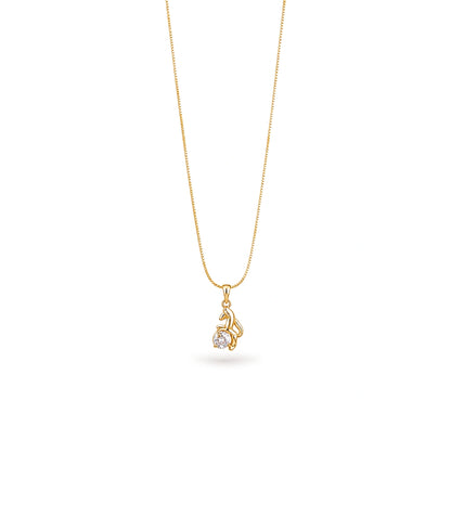 Gold Plated Jumping Fox CZ Chain & Pendant