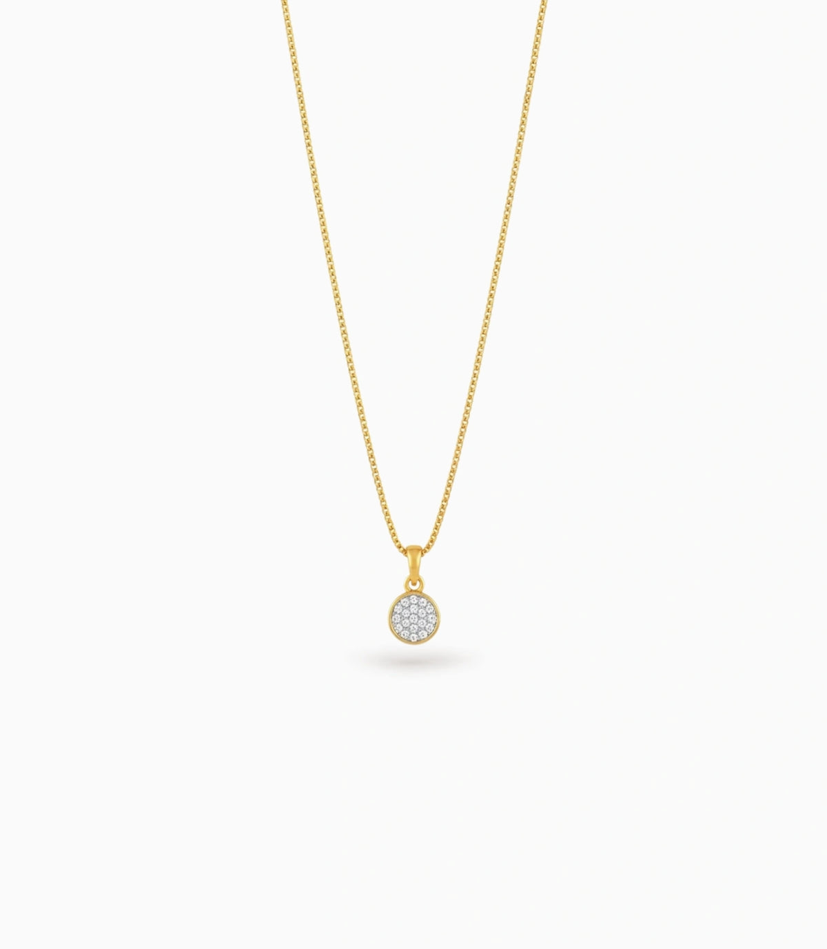 Gold Plated Round Fill CZ Chain & Pendant
