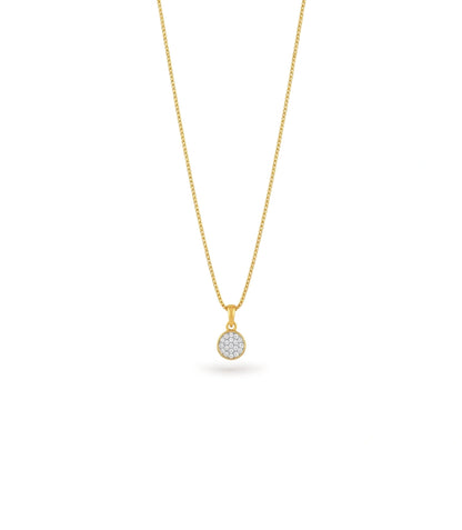 Gold Plated Round Fill CZ Chain & Pendant
