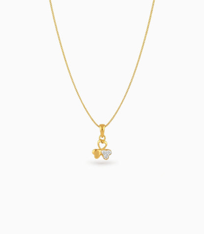 Gold Plated Triple Heart CZ Chain & Pendant