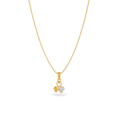 Gold Plated Triple Heart CZ Chain & Pendant