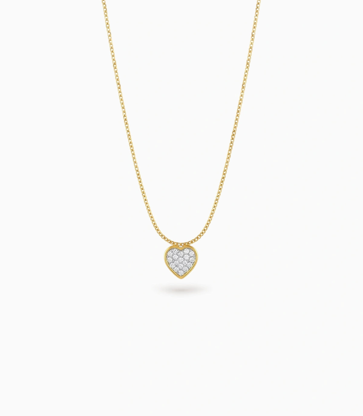 Gold Plated Heart CZ Chain & Pendant