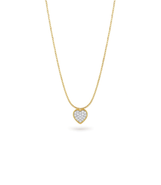 Gold Plated Heart CZ Chain & Pendant