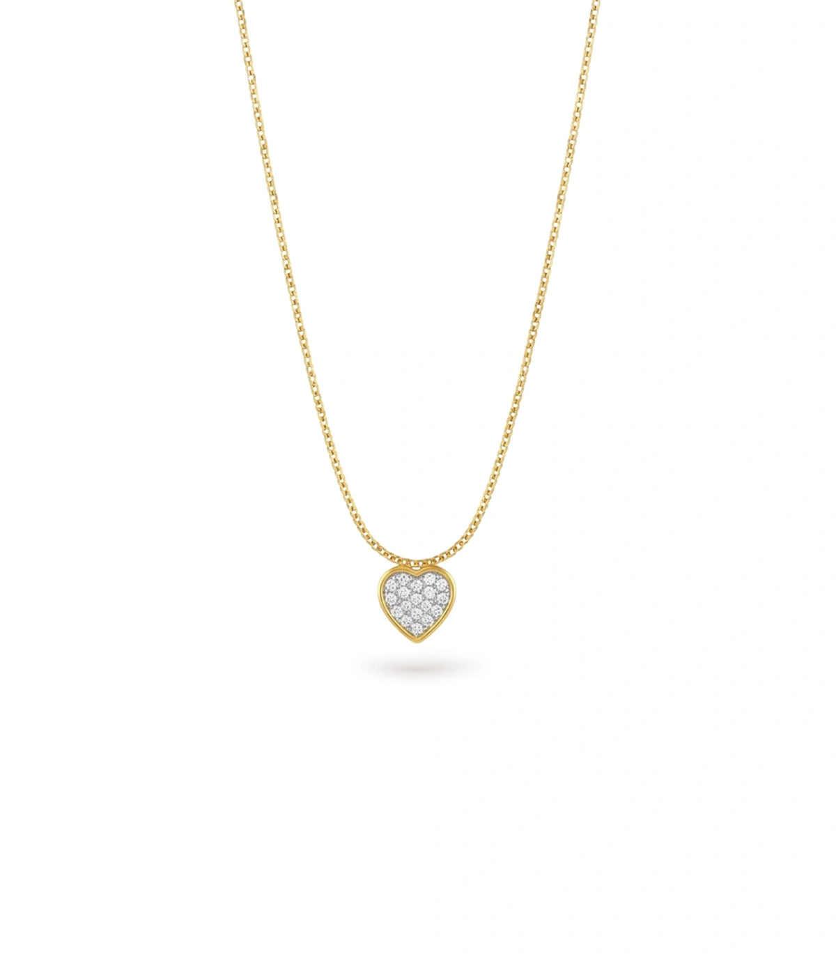 Gold Plated Heart CZ Chain & Pendant