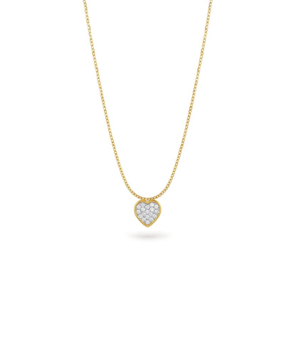 Gold Plated Heart CZ Chain & Pendant