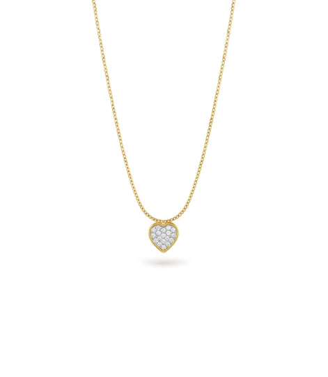 Gold Plated Heart CZ Chain & Pendant