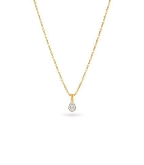 Gold Plated Oval CZ Chain & Pendant