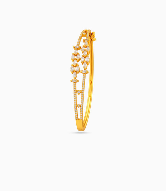 Gold Plated Marquise Cluster AD Flexible Bracelet