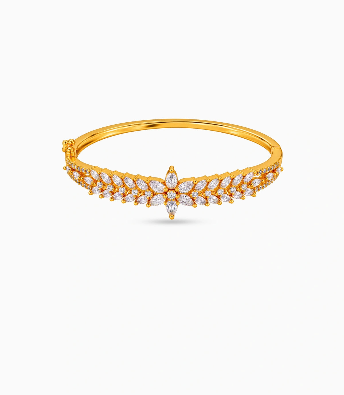 Gold Plated Leaf Vine AD Flexible Bracelet