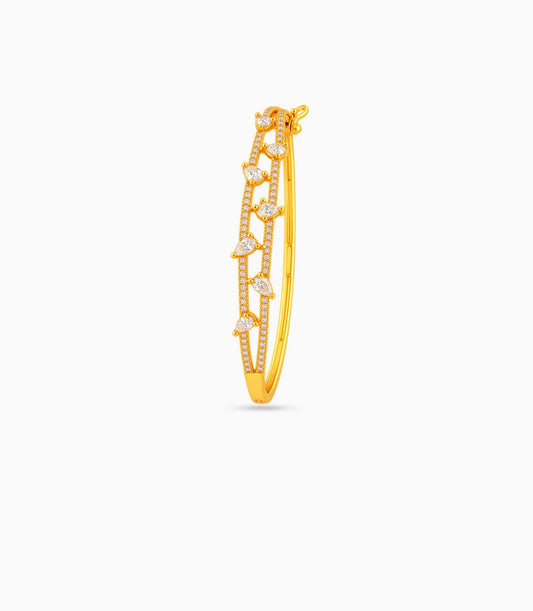 Gold Plated Pear-Cut AD Flexible Bracelet