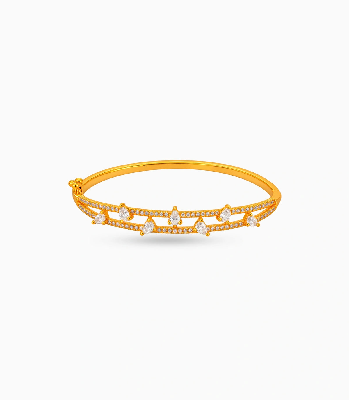 Gold Plated Pear-Cut AD Flexible Bracelet