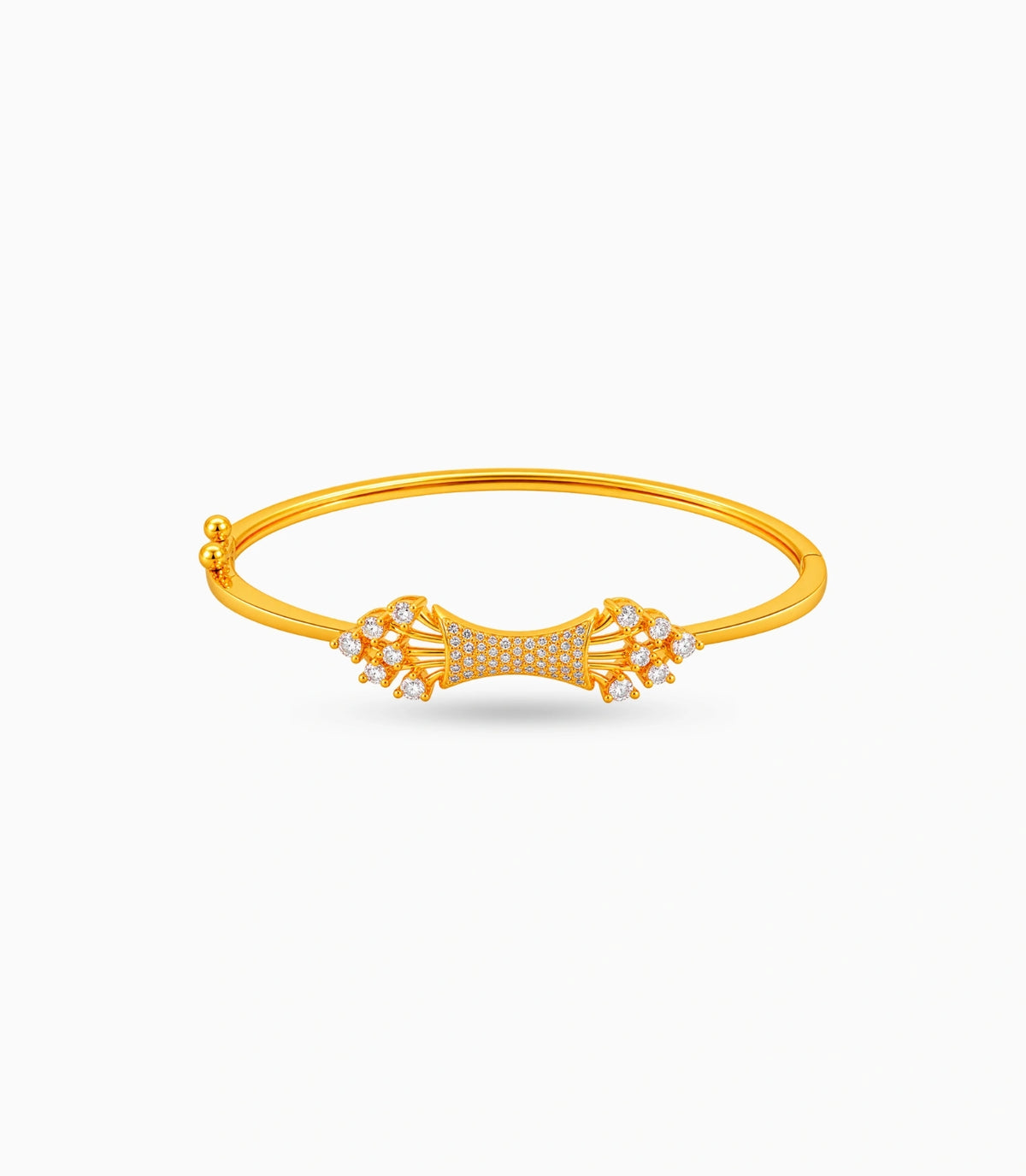 Gold Plated Tapered Hourglass AD Flexible Bracelet