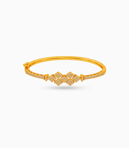 Gold Plated Rhombus AD Flexible Bracelet