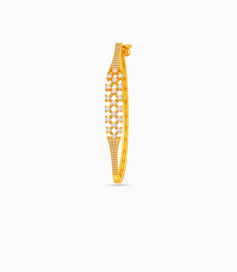 Gold Plated Sparkling AD Flexible Bracelet