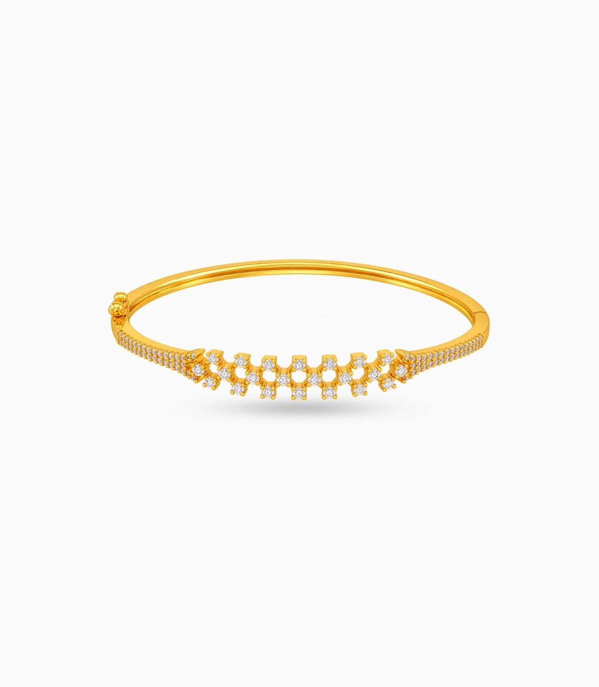 Gold Plated Sparkling AD Flexible Bracelet