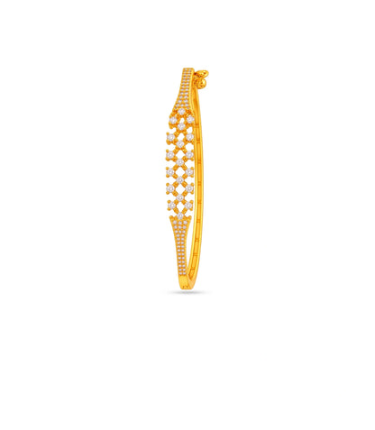 Gold Plated Sparkling AD Flexible Bracelet