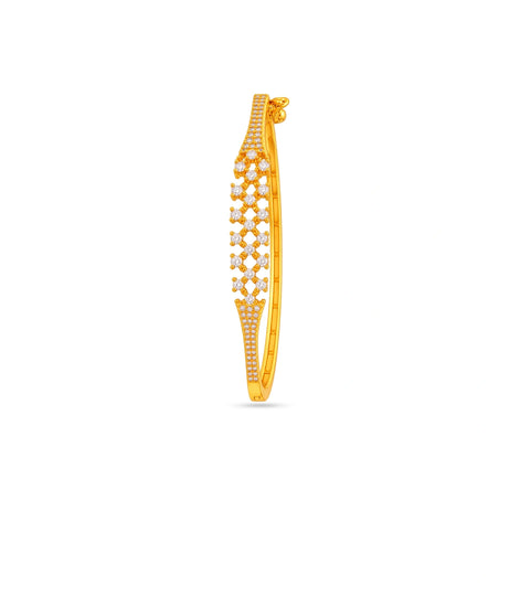 Gold Plated Sparkling AD Flexible Bracelet