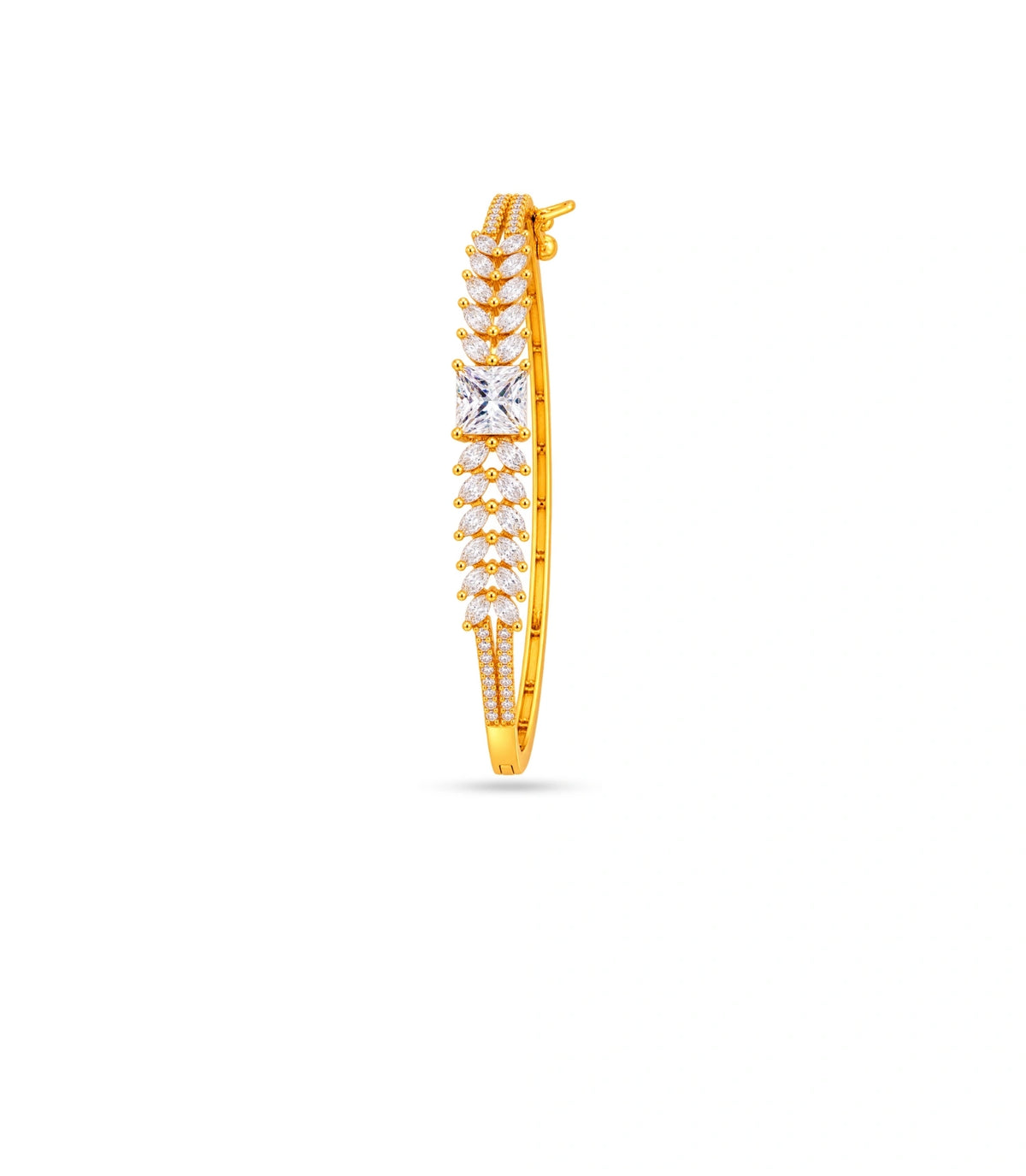 Gold Plated Square AD Flexible Bracelet