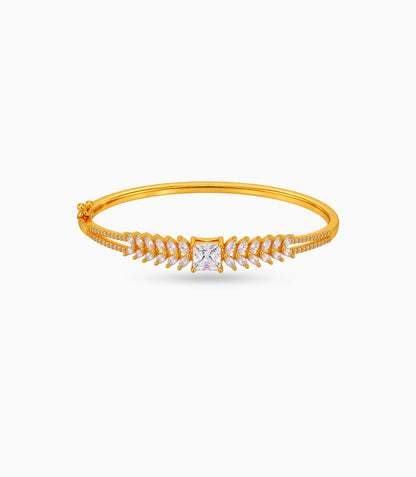 Gold Plated Square AD Flexible Bracelet