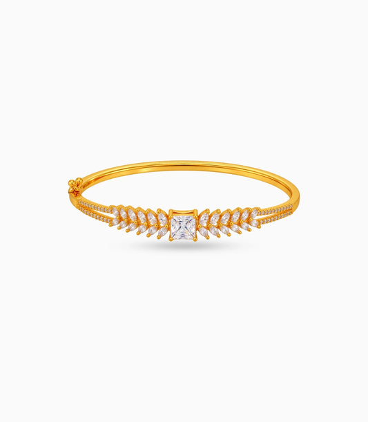 Gold Plated Square AD Flexible Bracelet