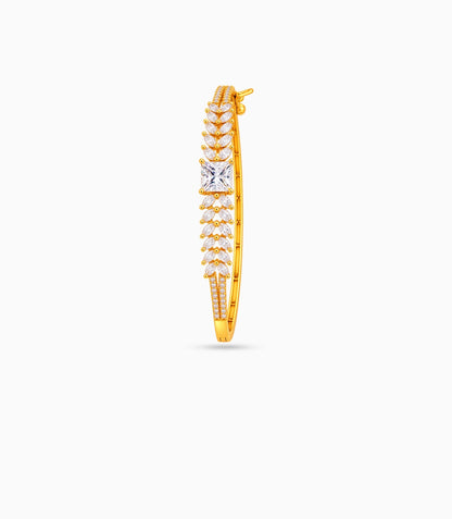 Gold Plated Square AD Flexible Bracelet