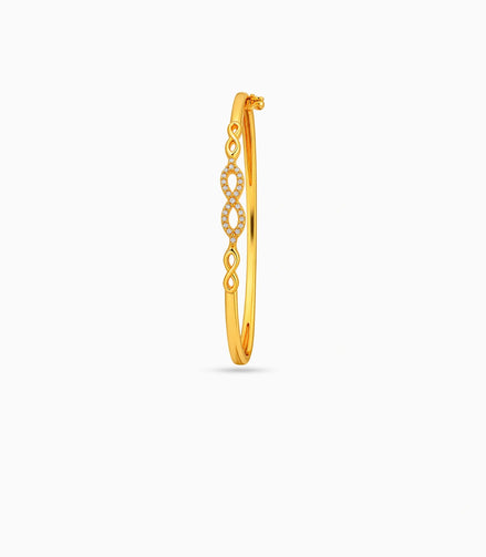 Gold Plated Infinity Loop AD Flexible Bracelet