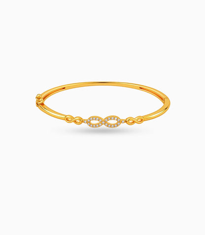Gold Plated Infinity Loop AD Flexible Bracelet