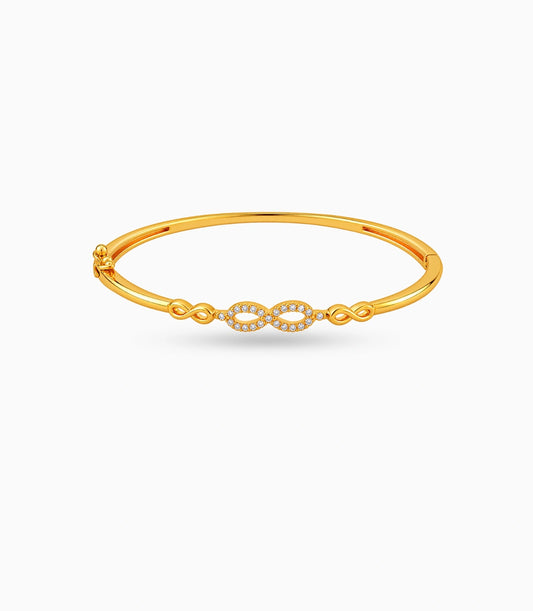 Gold Plated Infinity Loop AD Flexible Bracelet