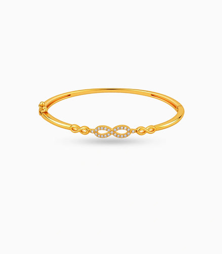 Gold Plated Infinity Loop AD Flexible Bracelet