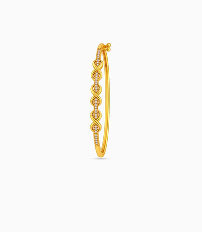 Gold Plated Infinity Knot AD Flexible Bracelet