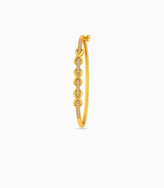 Gold Plated Infinity Knot AD Flexible Bracelet