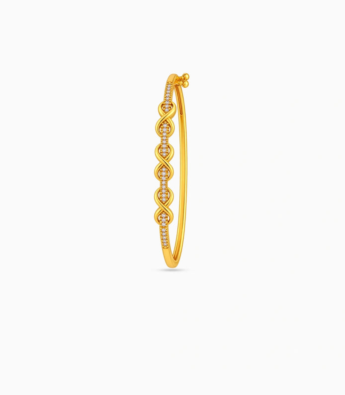 Gold Plated Infinity Knot AD Flexible Bracelet
