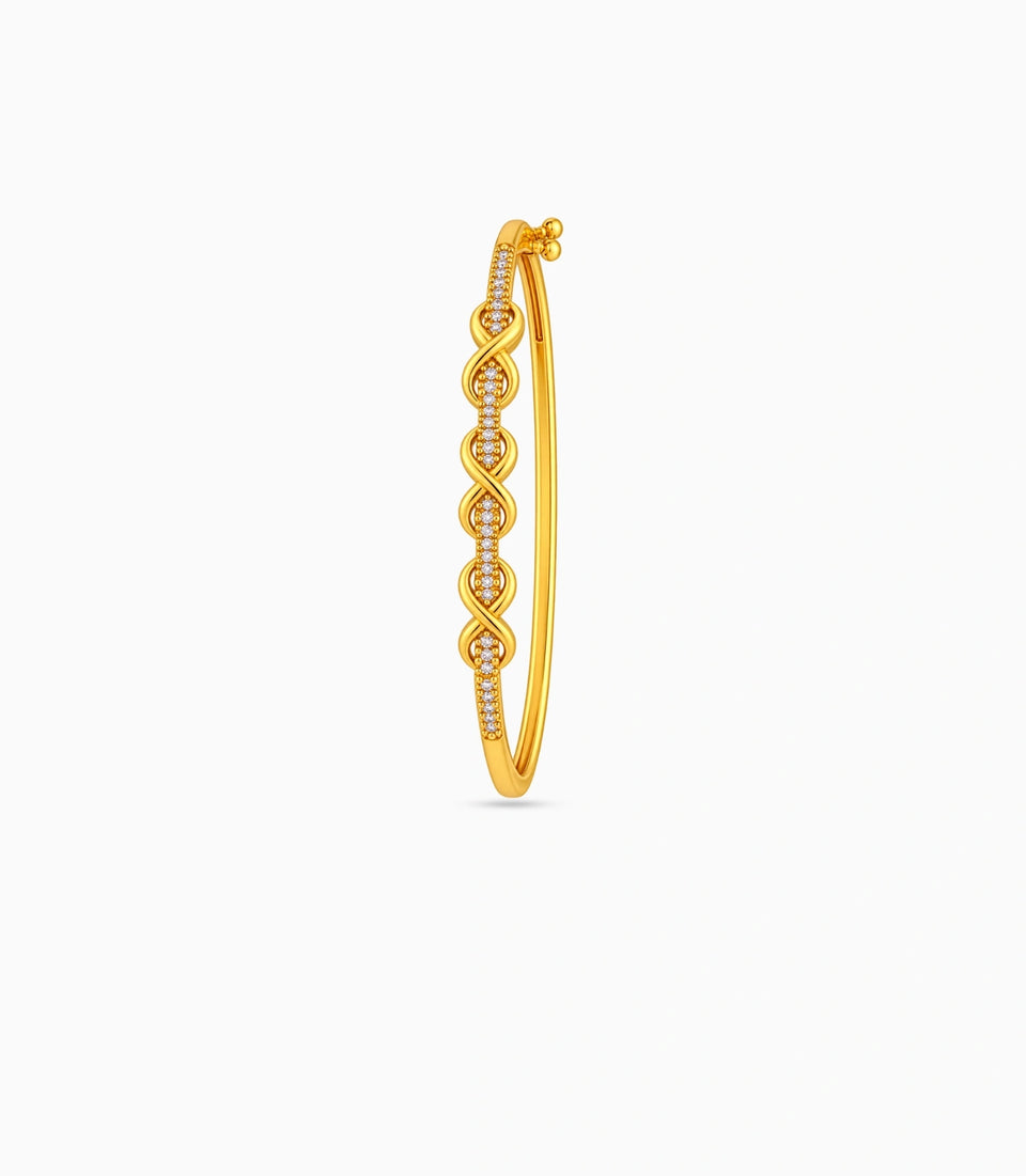 Gold Plated Infinity Knot AD Flexible Bracelet