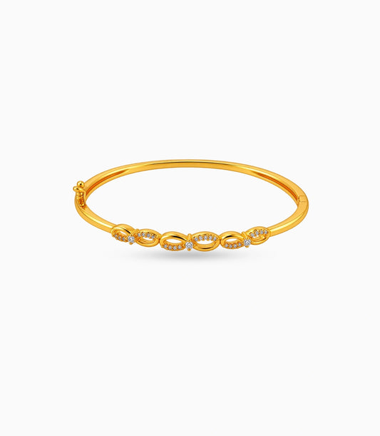 Gold Plated Oval Infinity AD Flexible Bracelet