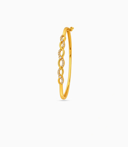 Gold Plated Oval Infinity AD Flexible Bracelet