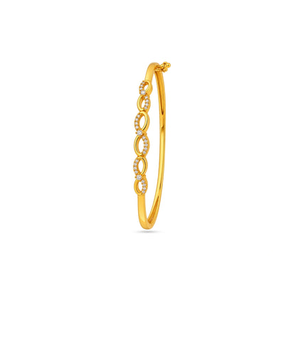 Gold Plated Oval Infinity AD Flexible Bracelet
