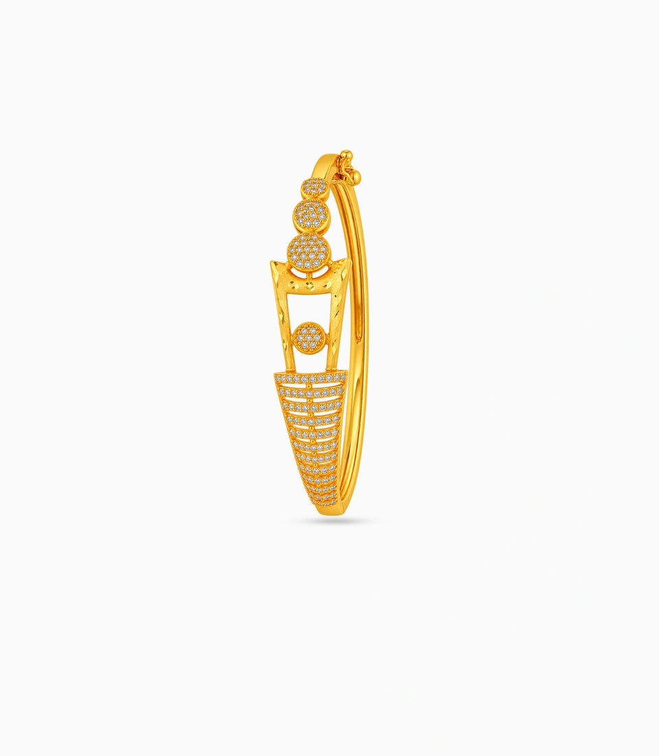 Gold Plated Circular Cluster AD Flexible Bracelet