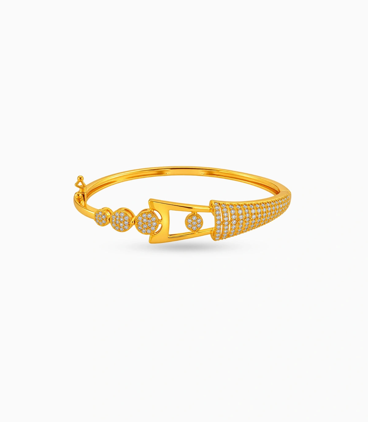 Gold Plated Circular Cluster AD Flexible Bracelet