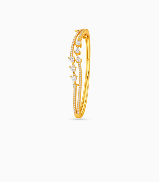 Gold Plated Cascading Pear AD Flexible Bracelet