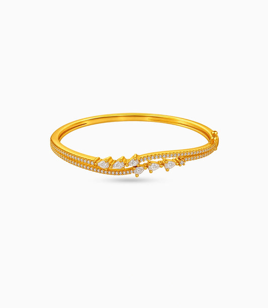 Gold Plated Cascading Pear AD Flexible Bracelet