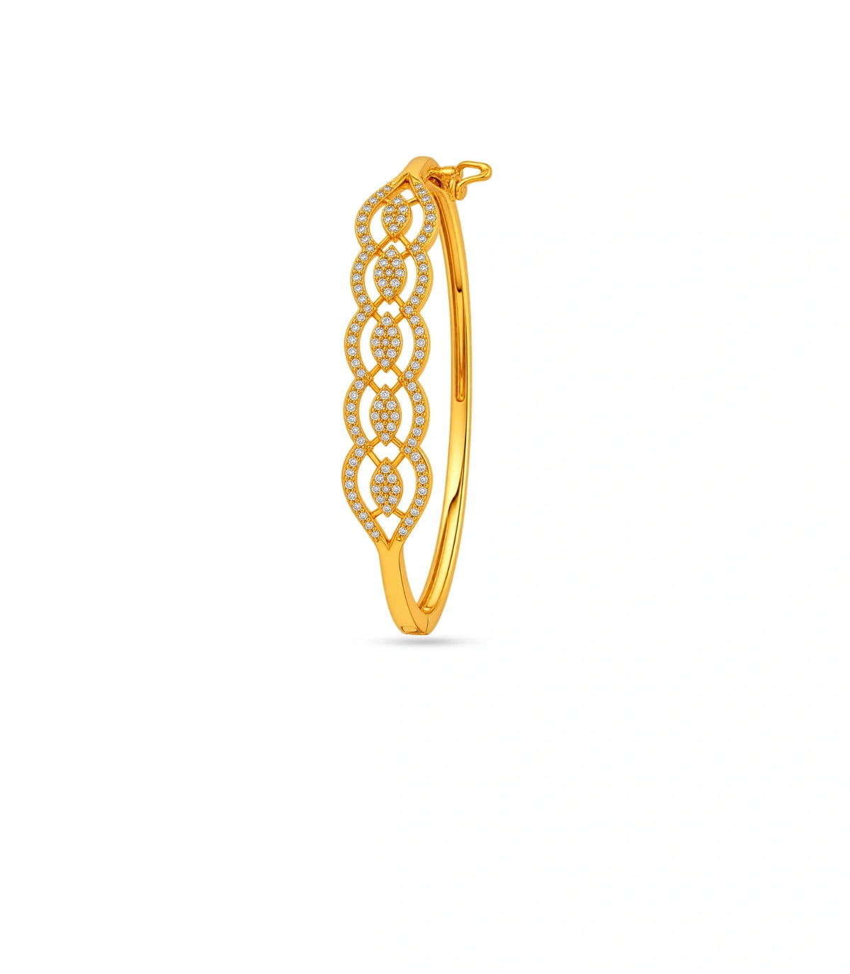 Gold Plated Oval Wave AD Flexible Bracelet